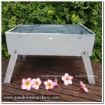 BBQ GRILLER traditional ancient charcoal griller panggangan sate jadoel MOEGEN silver 35x26x9cm